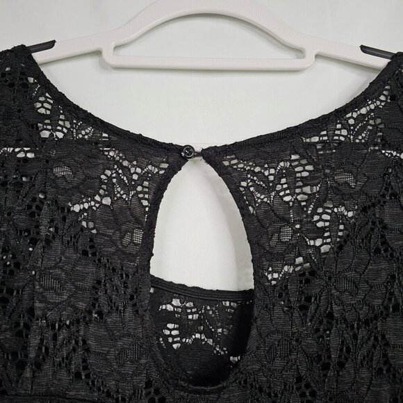 NWT MAURICES+ Lace Dress BLACK 3X Plus size Skater Whimsigoth Chic Lined Goth - Picture 9 of 9